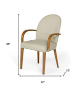 Gray And Brown Upholstered Faux Leather Dining Arm Chair - Homeroots - Flyclothing LLC