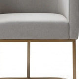 Light Gray And Antiqued Brass Upholstered Fabric Dining Arm Chair - Homeroots - Flyclothing LLC