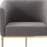 Dark Gray And Antiqued Brass Upholstered Fabric Dining Arm Chair - Homeroots - Flyclothing LLC