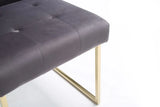 Set of Two Tufted Gray And Gold Upholstered Fabric Dining Side Chairs - Homeroots - Flyclothing LLC