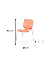Set of Two Terra Cotta And Silver Upholstered Faux Leather Dining Side Chairs - Homeroots - Flyclothing LLC