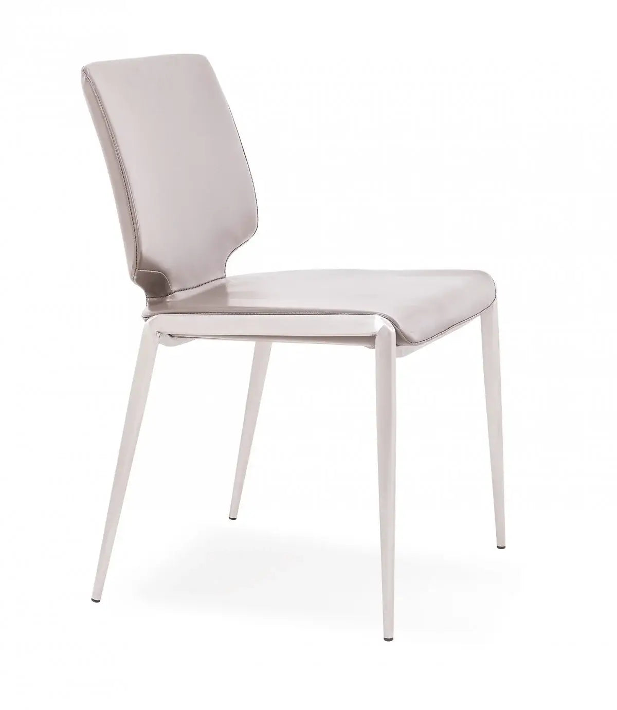 Set of Two Dark Gray And Silver Upholstered Faux Leather Dining Side Chairs - Homeroots - Flyclothing LLC
