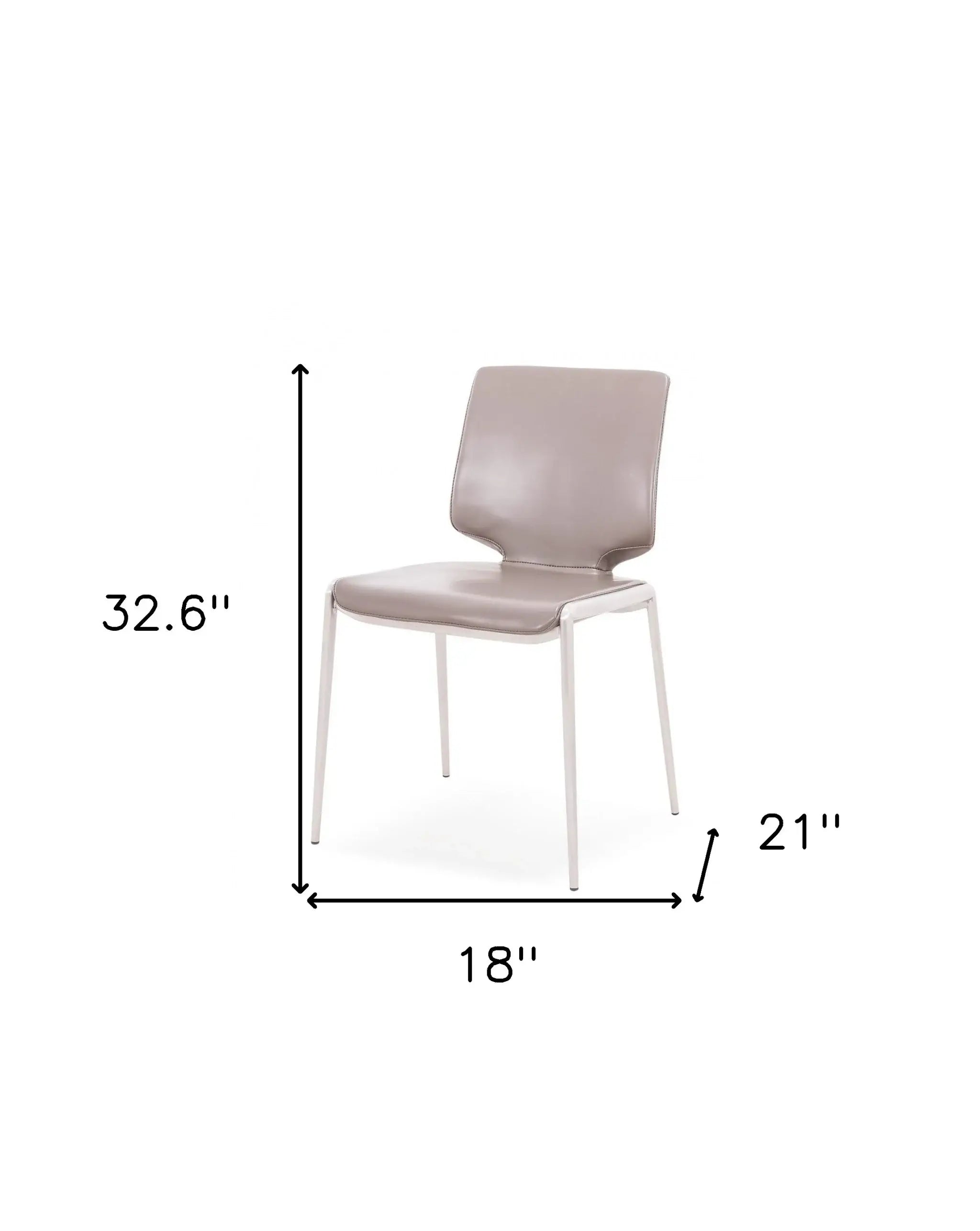Set of Two Dark Gray And Silver Upholstered Faux Leather Dining Side Chairs - Homeroots - Flyclothing LLC