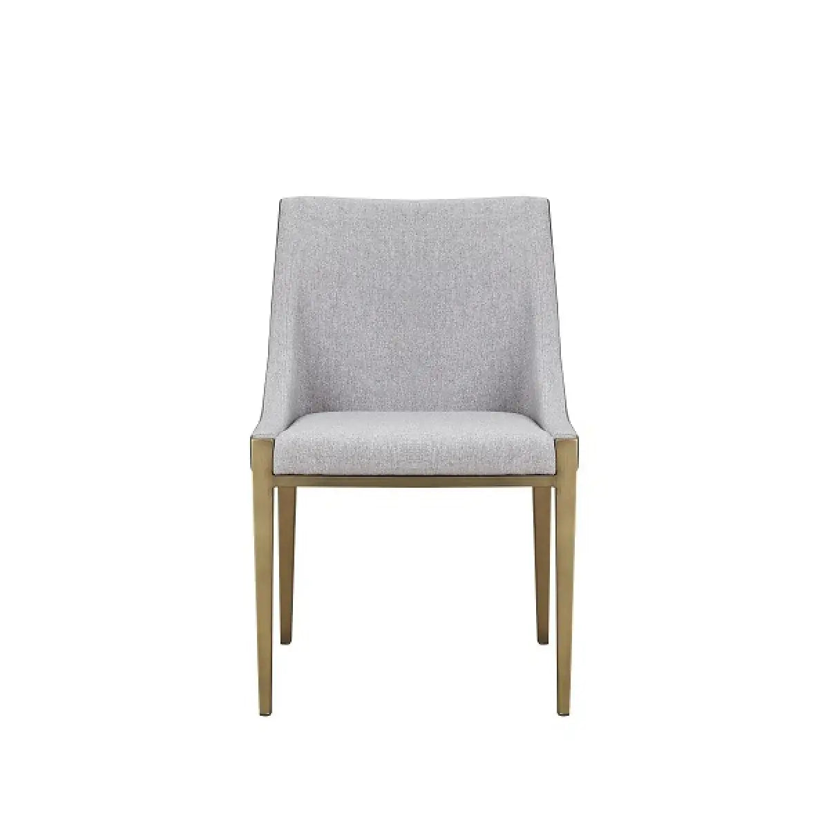Gray And Brass Upholstered Fabric Dining Side Chair - Homeroots - Flyclothing LLC