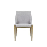 Gray And Brass Upholstered Fabric Dining Side Chair - Homeroots - Flyclothing LLC