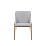 Gray And Brass Upholstered Fabric Dining Side Chair - Homeroots