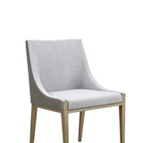 Gray And Brass Upholstered Fabric Dining Side Chair - Homeroots