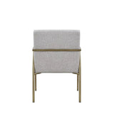 Light Gray And Brass Upholstered Fabric Dining Arm Chair - Homeroots - Flyclothing LLC