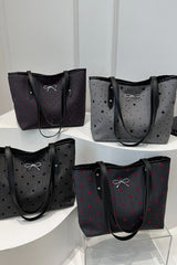 Bow Trim Polyester Tote Bag - Trendsi