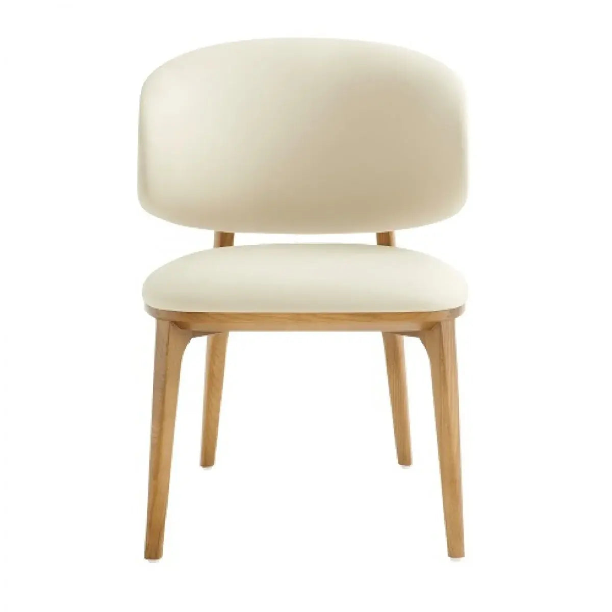 Cream And Brown Upholstered Fabric Wing Back Dining Side Chair - Homeroots - Flyclothing LLC