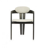 Light Gray And Dark Gray Upholstered Faux Leather Open Back Dining Arm Chair - Homeroots - Flyclothing LLC