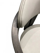 Light Gray And Dark Gray Upholstered Faux Leather Open Back Dining Arm Chair - Homeroots - Flyclothing LLC