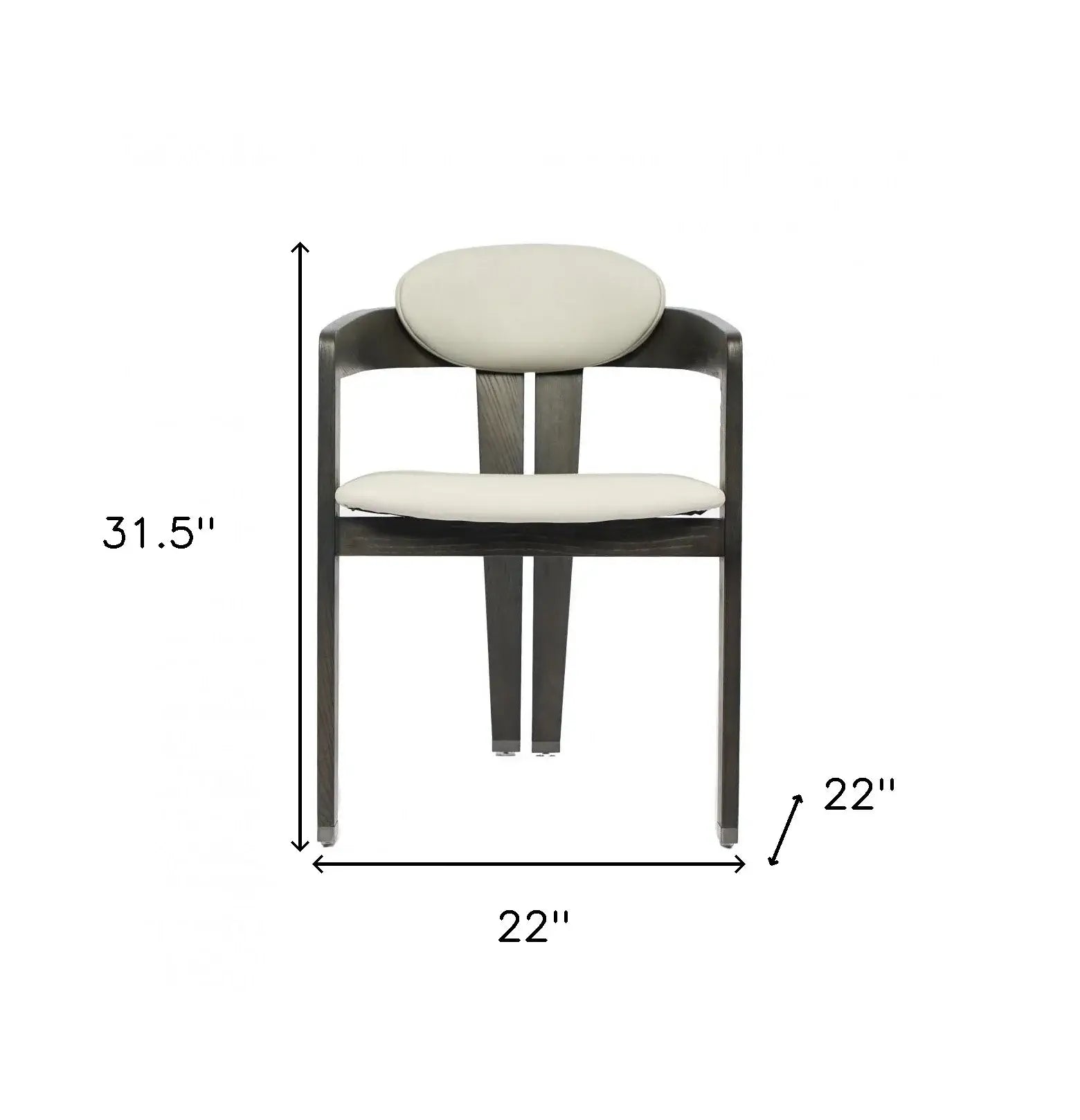 Light Gray And Dark Gray Upholstered Faux Leather Open Back Dining Arm Chair - Homeroots - Flyclothing LLC