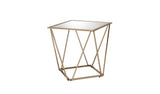 24" Champagne And Silver Glass And Metal Square Mirrored End Table - Homeroots - Flyclothing LLC