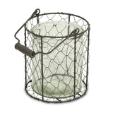 6" Brown and Clear Wire Basket and Glass Jar - Homeroots - Flyclothing LLC