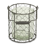 6" Brown and Clear Wire Basket and Glass Jar - Homeroots - Flyclothing LLC