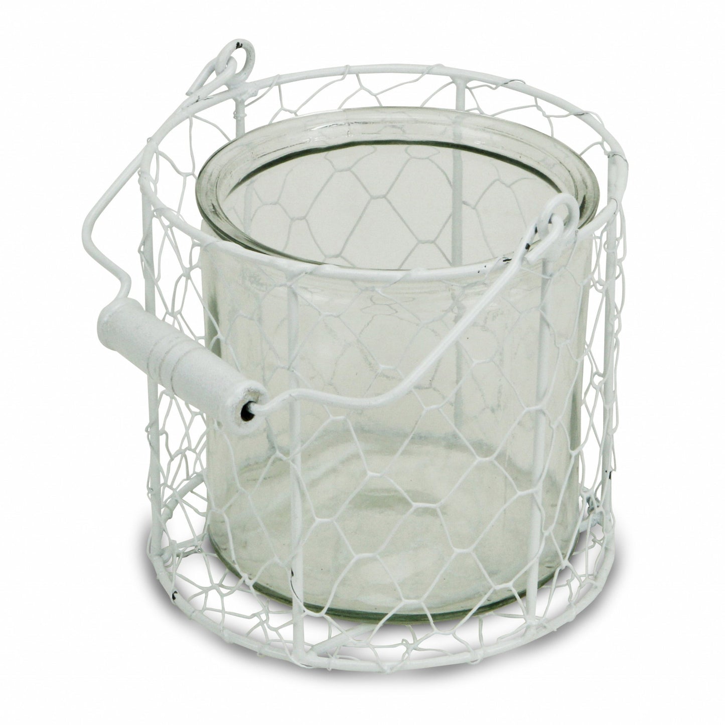 5" White Metal Tabletop Lantern Candle Holder - Homeroots - Flyclothing LLC