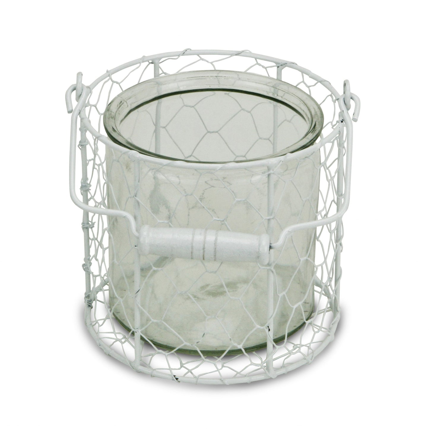 5" White Metal Tabletop Lantern Candle Holder - Homeroots - Flyclothing LLC