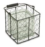 6" Clear and Brown Glass and Metal Lattice Tabletop Lantern Candle Holder