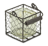 4" Clear and Brown Glass Tabletop Lantern Candle Holder - Homeroots - Flyclothing LLC