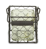 4" Clear and Brown Glass Tabletop Lantern Candle Holder - Homeroots