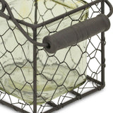 4" Clear and Brown Glass Tabletop Lantern Candle Holder - Homeroots - Flyclothing LLC