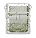 4" White Glass and Metal Lattice Tabletop Lantern Candle Holder - Homeroots - Flyclothing LLC
