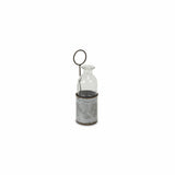 8" Gray Glass Decorative Bottle Tabletop Sculpture - Homeroots - Flyclothing LLC