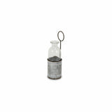 8" Gray Glass Decorative Bottle Tabletop Sculpture - Homeroots - Flyclothing LLC