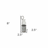 8" Gray Glass Decorative Bottle Tabletop Sculpture - Homeroots - Flyclothing LLC