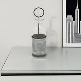 8" Gray Glass Decorative Bottle Tabletop Sculpture - Homeroots - Flyclothing LLC