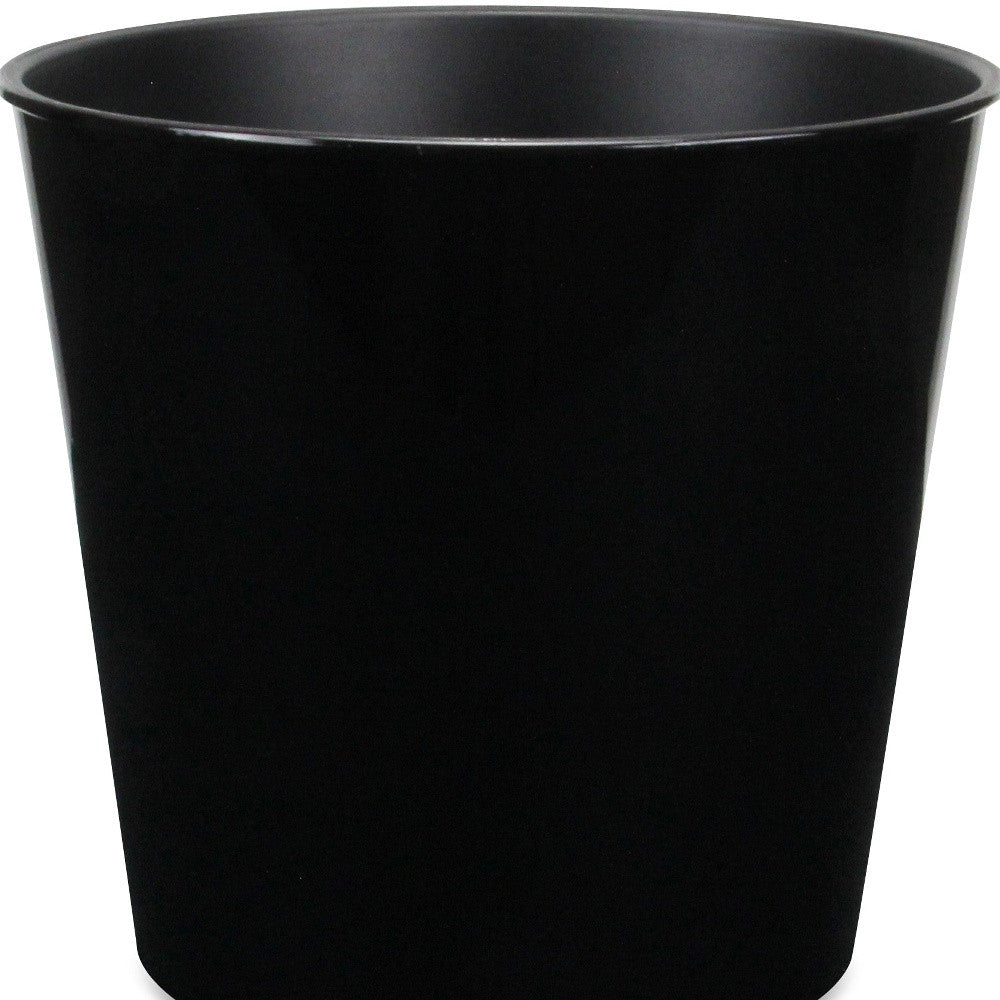11" Black Recycled Plastic Indoor Outdoor Round Pot Planter - Homeroots - Flyclothing LLC