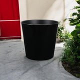 11" Black Recycled Plastic Indoor Outdoor Round Pot Planter - Homeroots