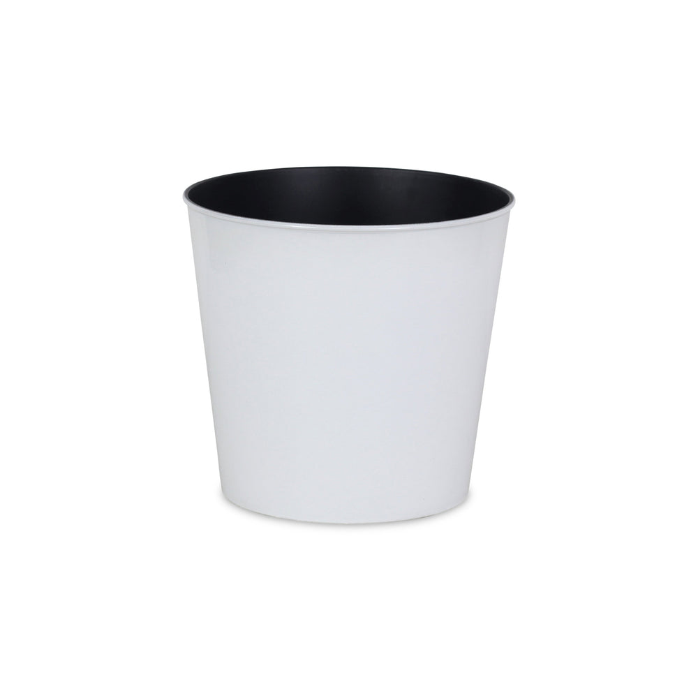 11" White Recycled Plastic Indoor Outdoor Round Pot Planter - Homeroots - Flyclothing LLC