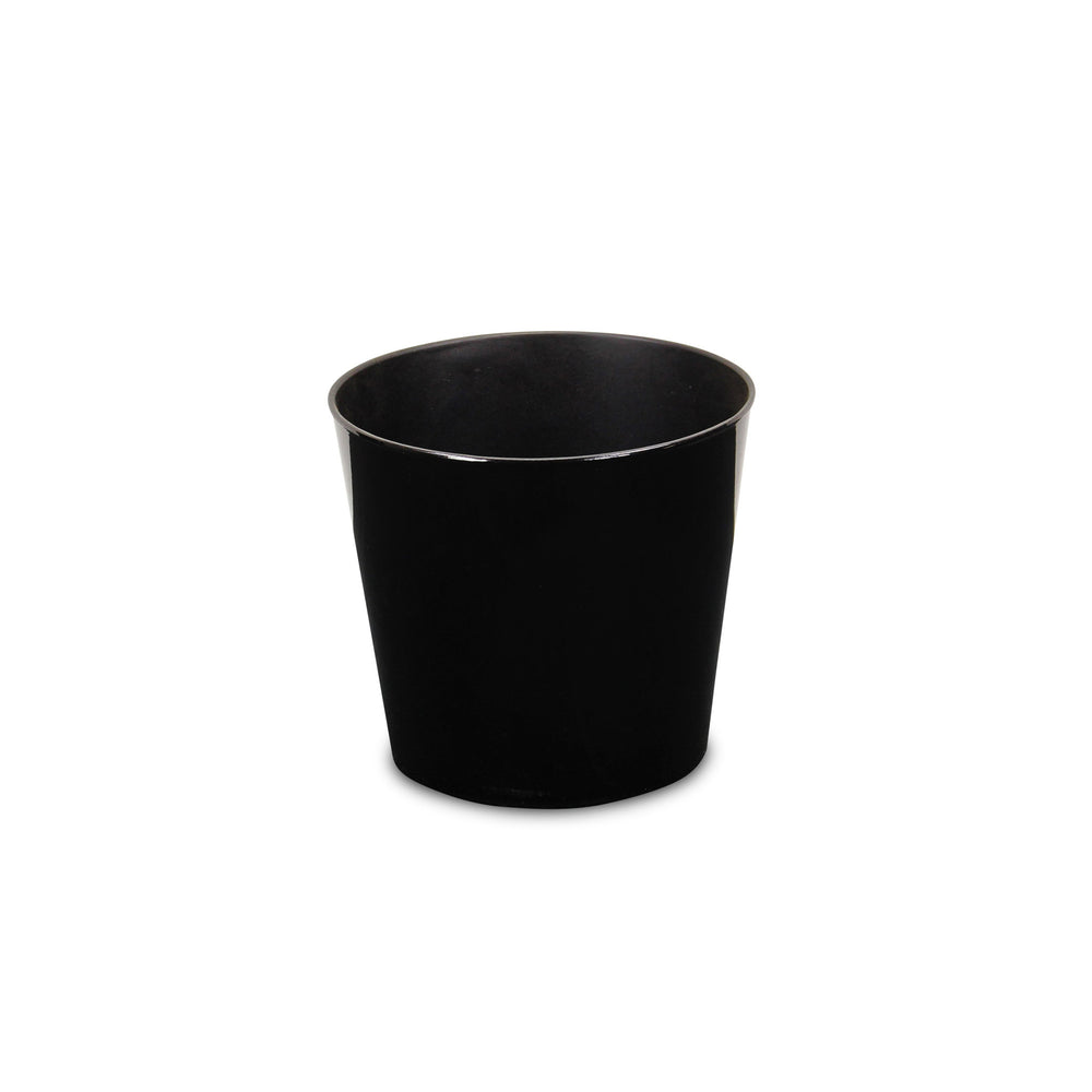9" Black Recycled Plastic Indoor Outdoor Round Pot Planter - Homeroots - Flyclothing LLC