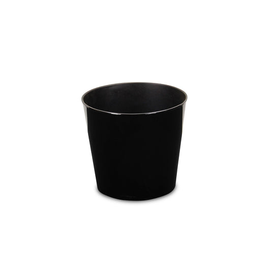 9" Black Recycled Plastic Indoor Outdoor Round Pot Planter - Homeroots