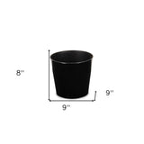 9" Black Recycled Plastic Indoor Outdoor Round Pot Planter - Homeroots - Flyclothing LLC