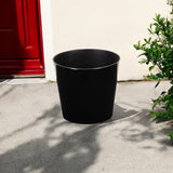9" Black Recycled Plastic Indoor Outdoor Round Pot Planter - Homeroots