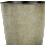 9" Gray Recycled Plastic Indoor Outdoor Round Pot Planter - Homeroots