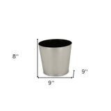 9" Silver Recycled Plastic Indoor Outdoor Round Nursery Pot - Homeroots - Flyclothing LLC