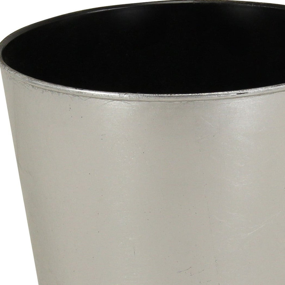 9" Silver Recycled Plastic Indoor Outdoor Round Nursery Pot - Homeroots - Flyclothing LLC