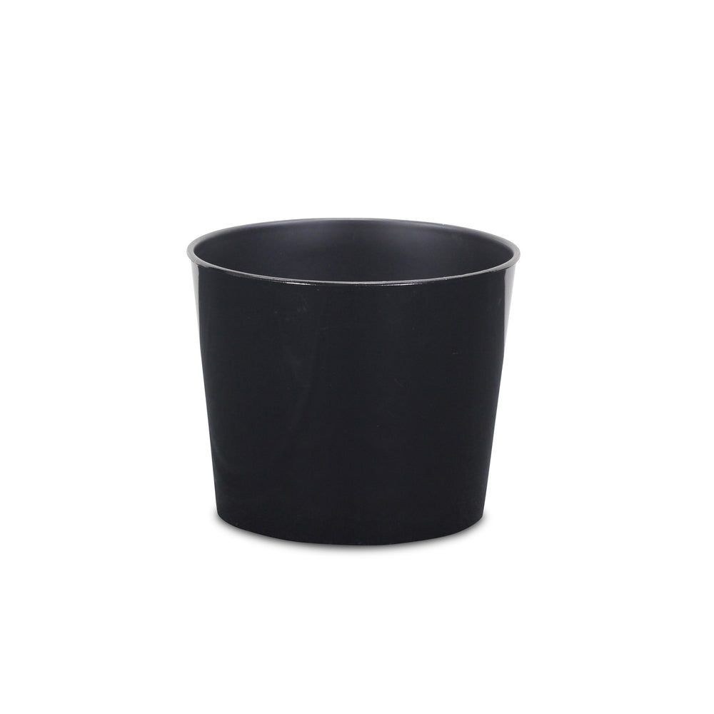 7" Black Recycled Plastic Indoor Outdoor Round Pot Planter - Homeroots - Flyclothing LLC