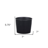 7" Black Recycled Plastic Indoor Outdoor Round Pot Planter - Homeroots - Flyclothing LLC