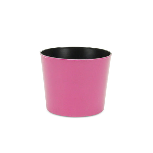 7" Hot Pink Recycled Plastic Indoor Outdoor Round Pot Planter - Homeroots