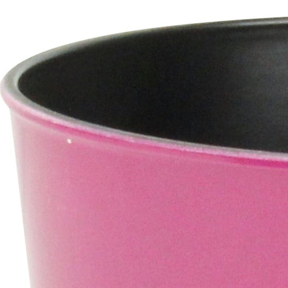 7" Hot Pink Recycled Plastic Indoor Outdoor Round Pot Planter - Homeroots - Flyclothing LLC