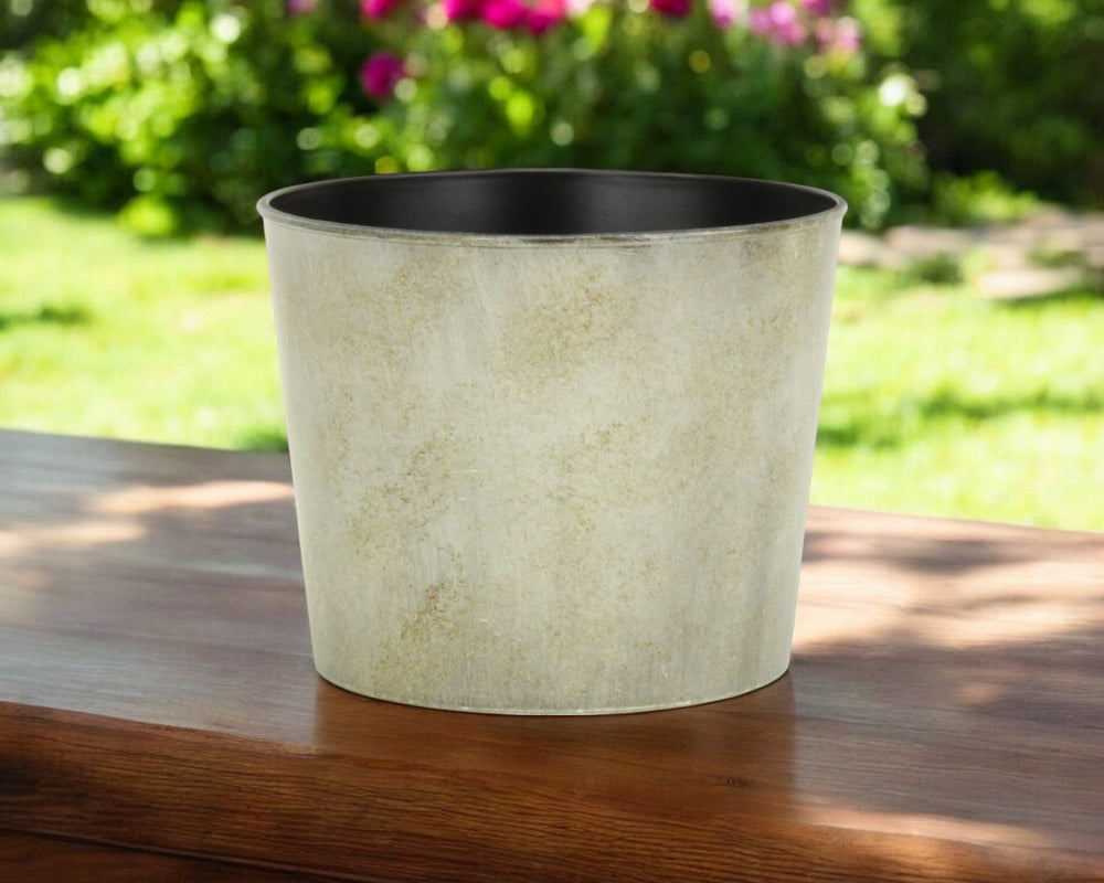 7" Gray Recycled Plastic Indoor Outdoor Round Nursery Pot