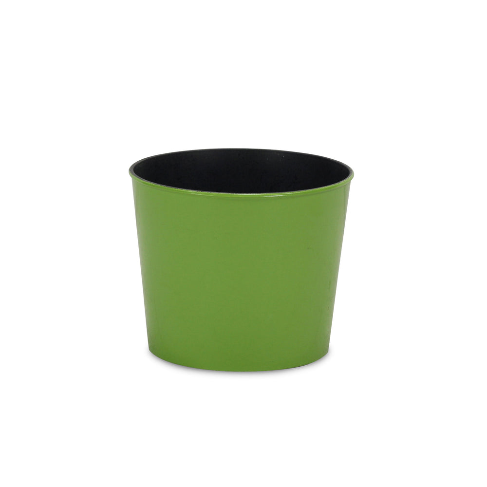 7" Lime Green Recycled Plastic Indoor Outdoor Round Pot Planter - Homeroots - Flyclothing LLC