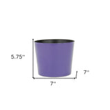 7" Navy Blue Recycled Plastic Indoor Outdoor Round Pot Planter - Homeroots - Flyclothing LLC