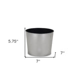 7" Silver Recycled Plastic Indoor Outdoor Round Pot Planter - Homeroots - Flyclothing LLC