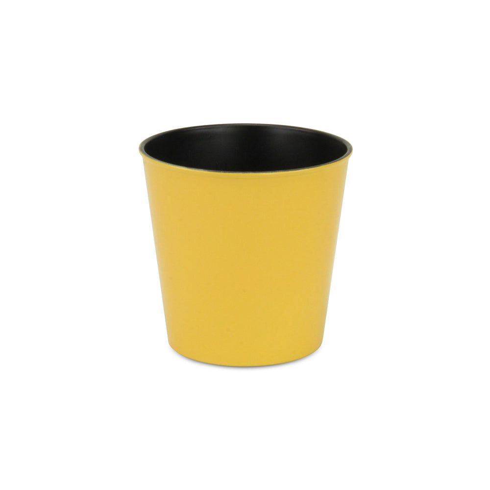 7" Yellow Recycled Plastic Indoor Outdoor Round Pot Planter - Homeroots - Flyclothing LLC
